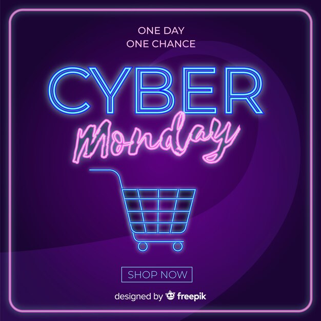 Cyber monday concept in flat design