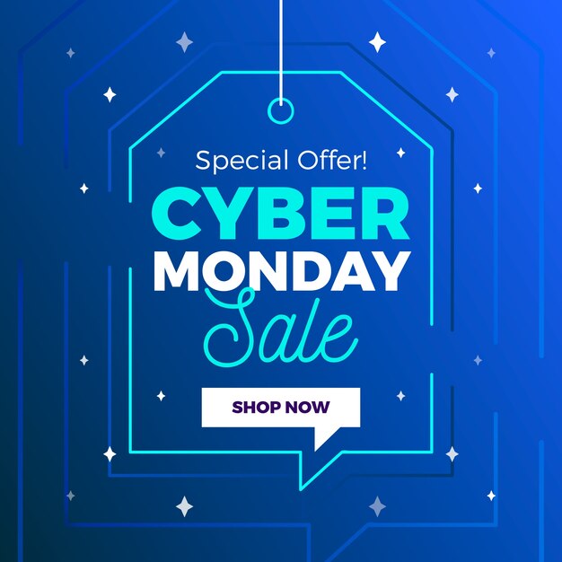 Cyber monday concept in flat design