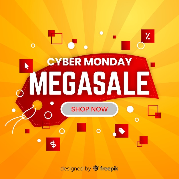 Cyber monday concept in flat design