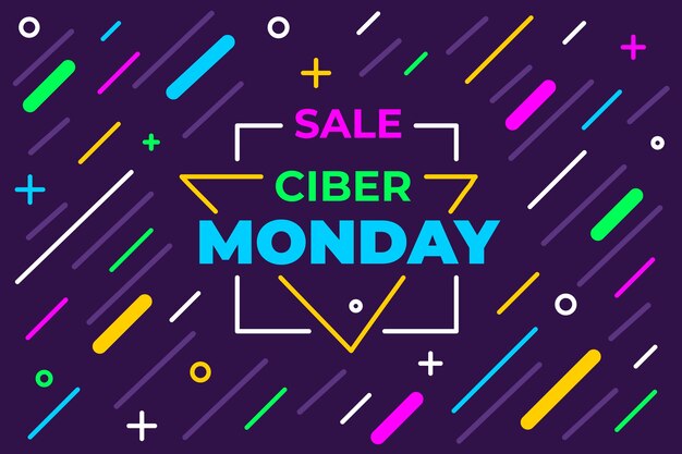 Cyber monday concept in flat design