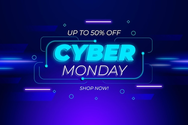 Cyber monday concept in flat design