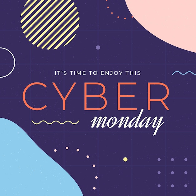 Cyber monday concept in flat design