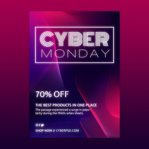 Free vector cyber monday concept template