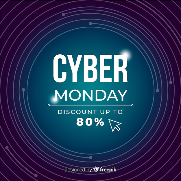 Cyber monday concept with flat design background