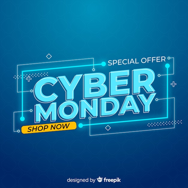 Cyber monday concept with flat design background