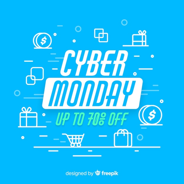 Cyber monday concept with flat design