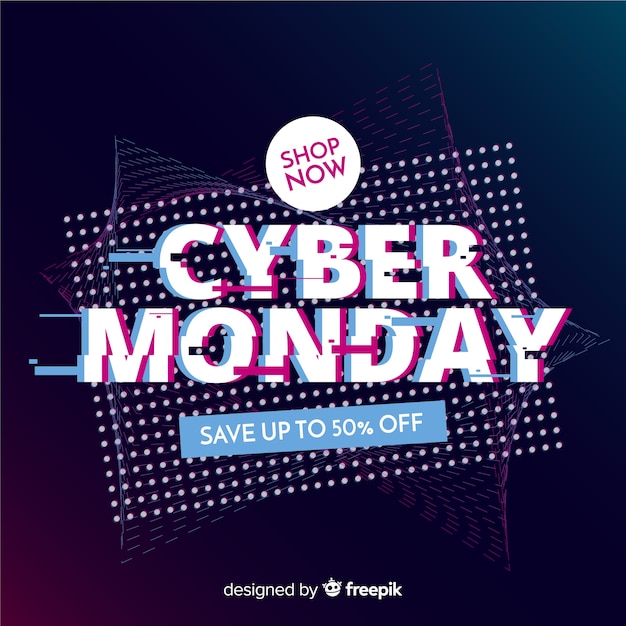 Cyber monday concept with glitch effect