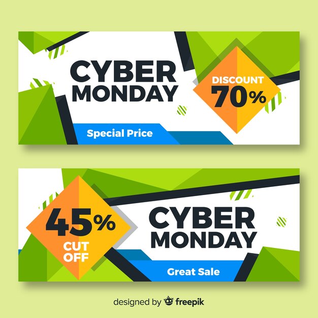 Cyber monday diamonds banner template