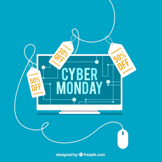 Free Vector cyber monday discount background