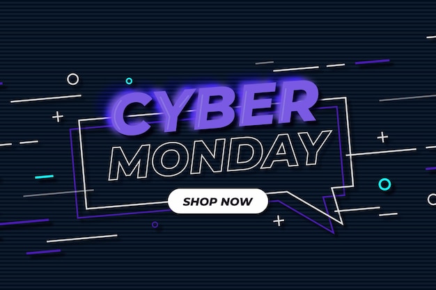 Cyber monday flat design promo banner