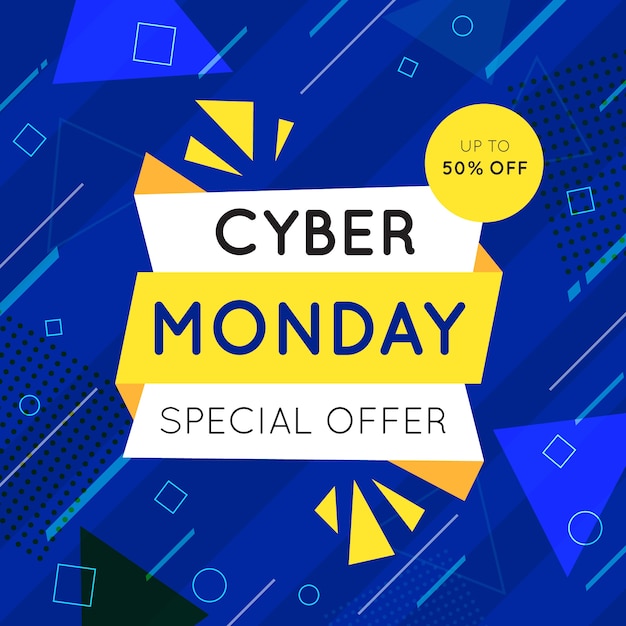 Cyber monday in flat design