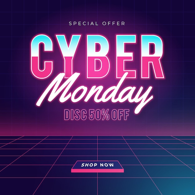 Cyber monday in flat design