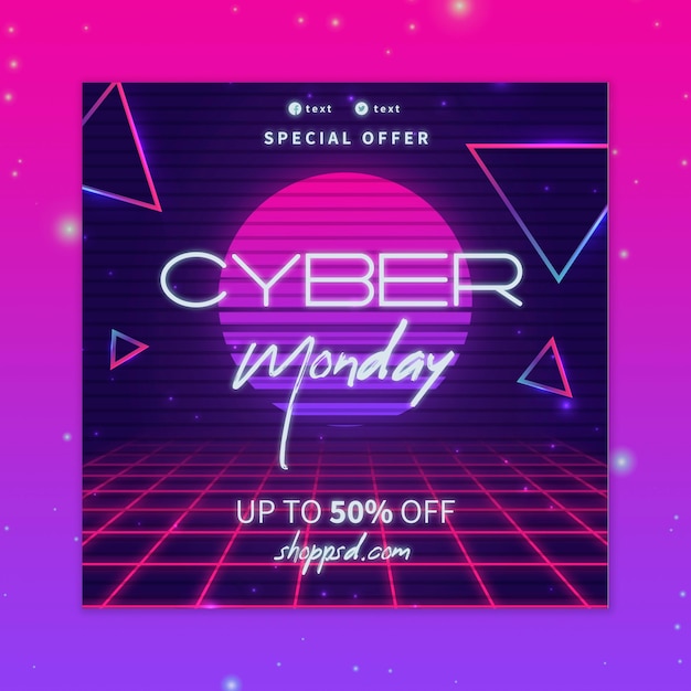 Cyber monday flyer square