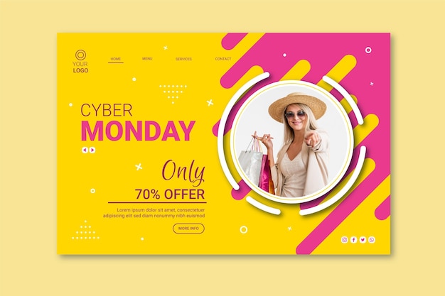 Cyber monday landing page template