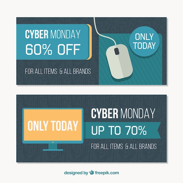 Cyber monday sale banners