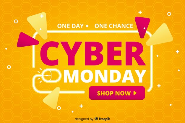 Cyber monday sale flat design banner