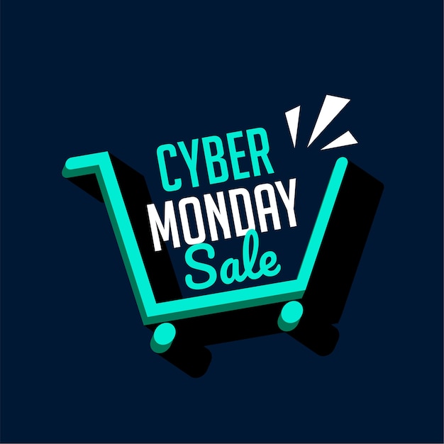 Cyber monday sale shopping cart tech banner