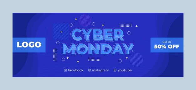 Cyber monday sales social media cover template