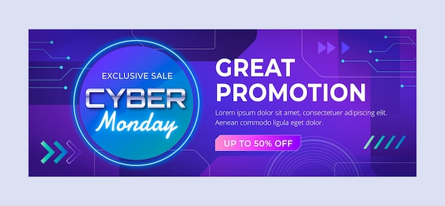 Cyber monday social media cover template