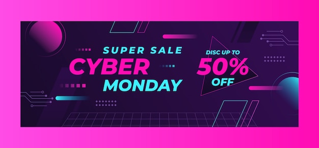 Cyber monday social media cover template