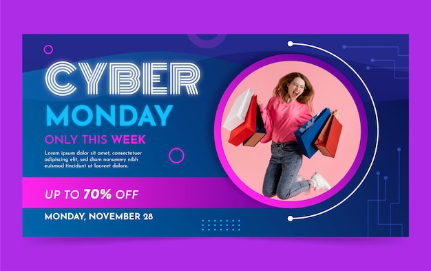 Cyber monday social media promo template