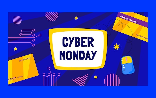 Free Vector cyber monday social media promo template