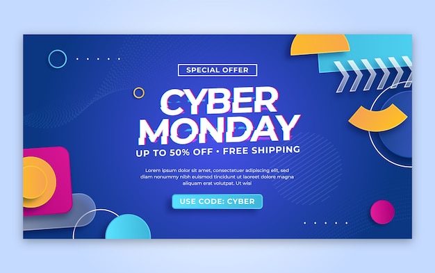 Cyber monday social media promo template