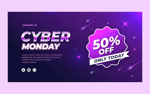 Cyber monday social media promo template