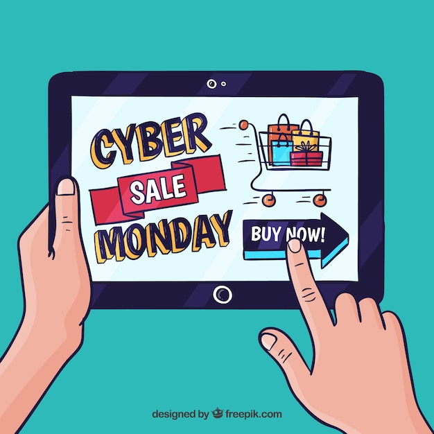 Cyber monday tablet background