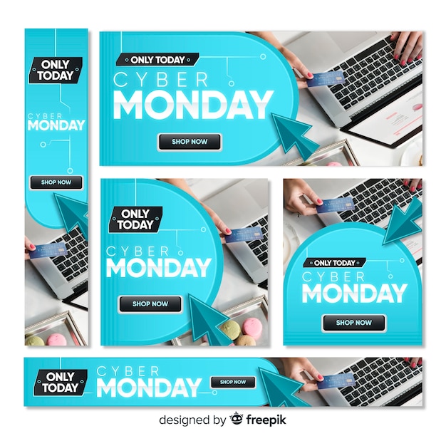 Free vector cyber monday web banner