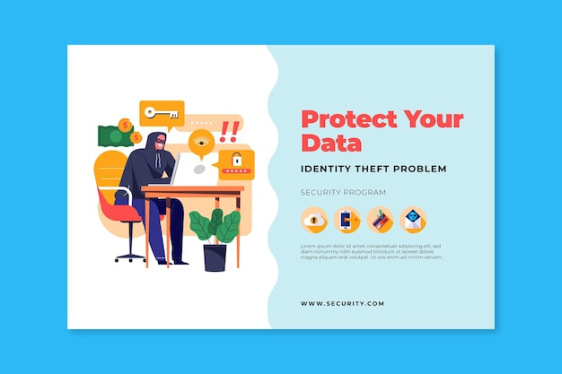 Free Vector cyber security banner template