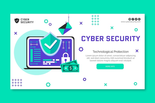 Free Vector cyber security banner template