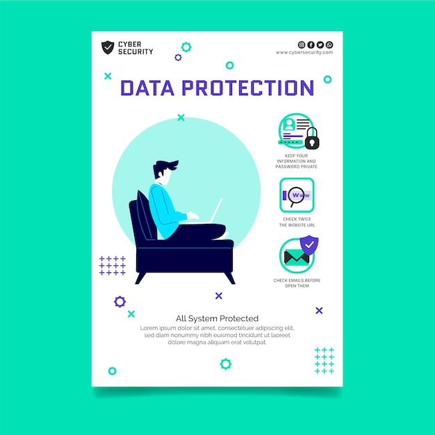 Cyber security flyer template