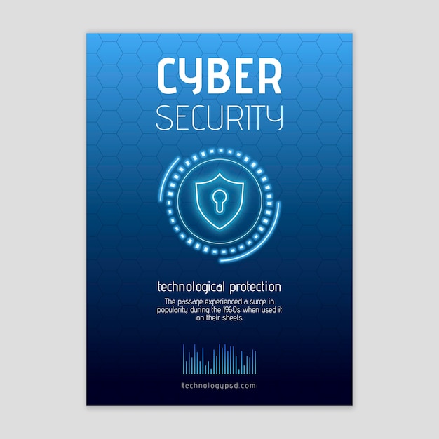 Free Vector cyber security flyer v