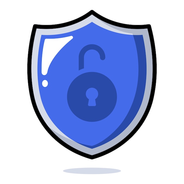 Free vector cyber security shield cartoon