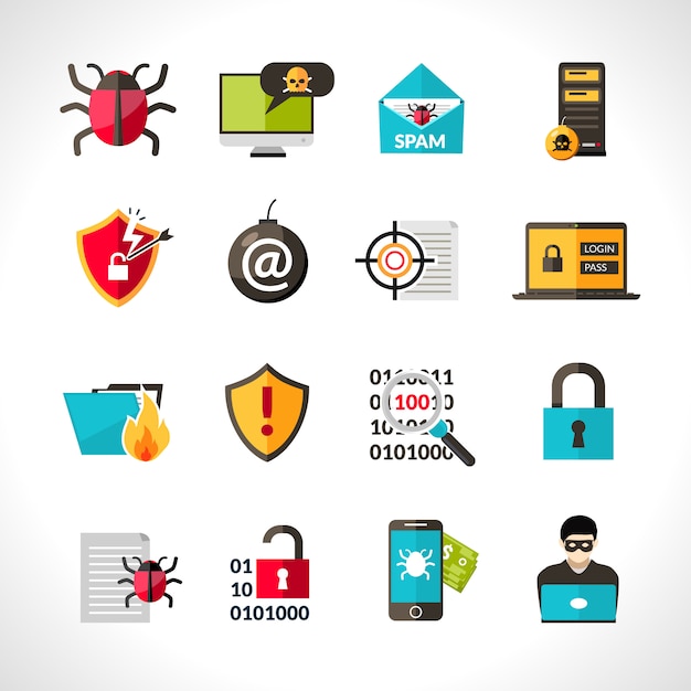 Cyber Virus Icons Set