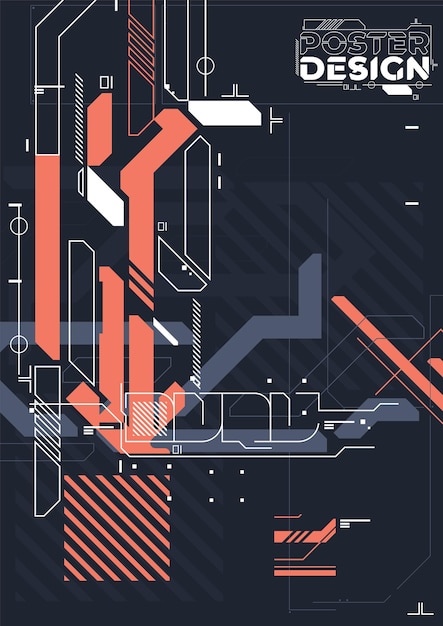 Cyberpunk retro futuristic poster vector illustration