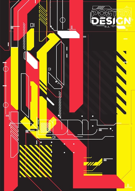 Free Vector cyberpunk retro futuristic poster vector illustration