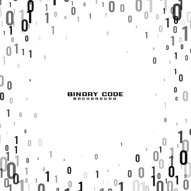 Free Vector cyberspace binary code white background design