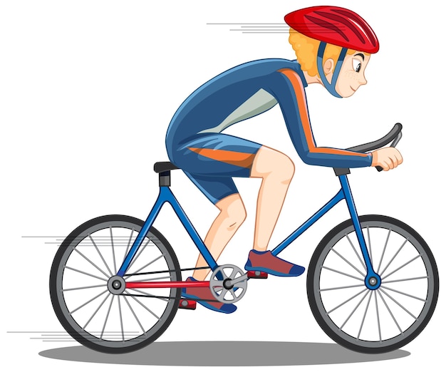 Free Vector a cyclist man riding a bicycle isolated