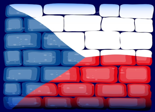 Czech Republic flag on brickwall