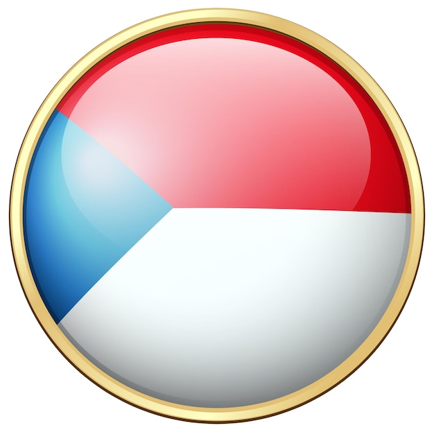 Czech Republic flag on round badge