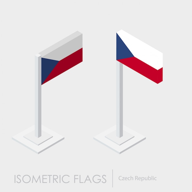 Czech Republic isometric flag