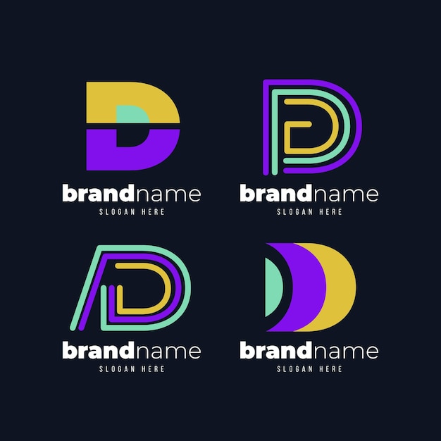 Free Vector d logo collection