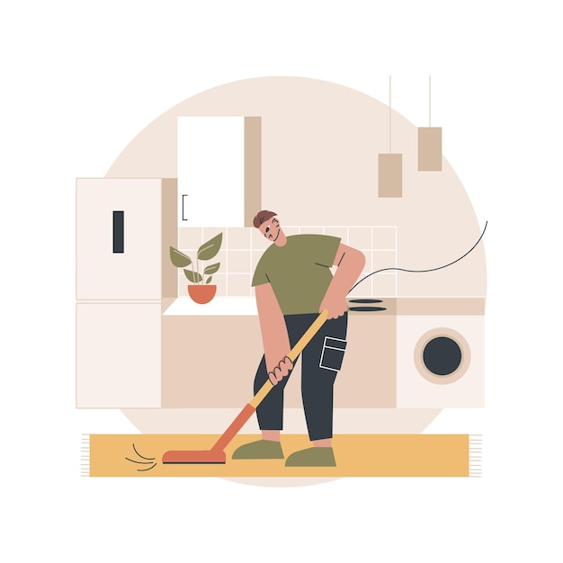 Dads and housework abstract illustration