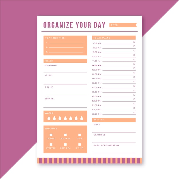 Daily planner editorial template