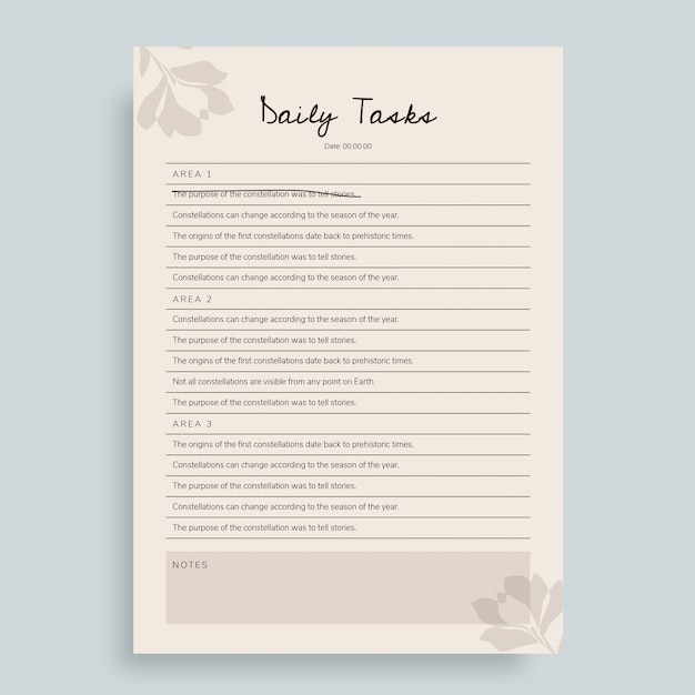 Free Vector daily work tasks checklist template design