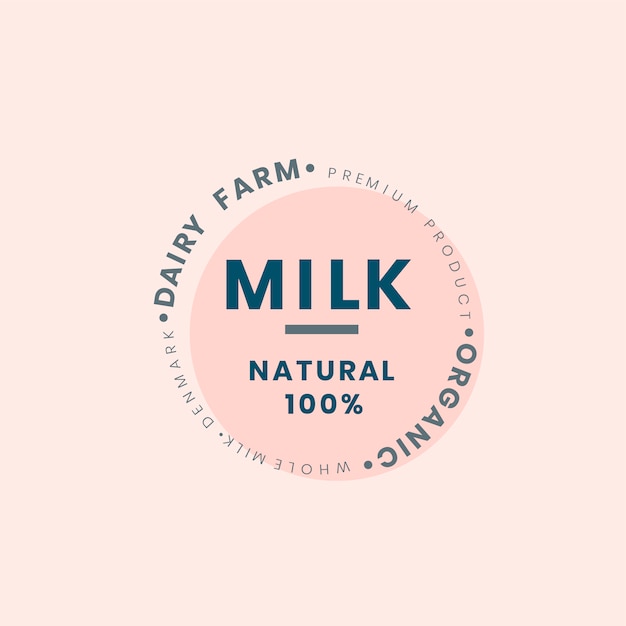 Dairy farm milk logo badge design