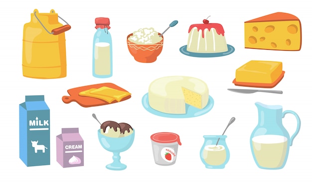 Dairy products set