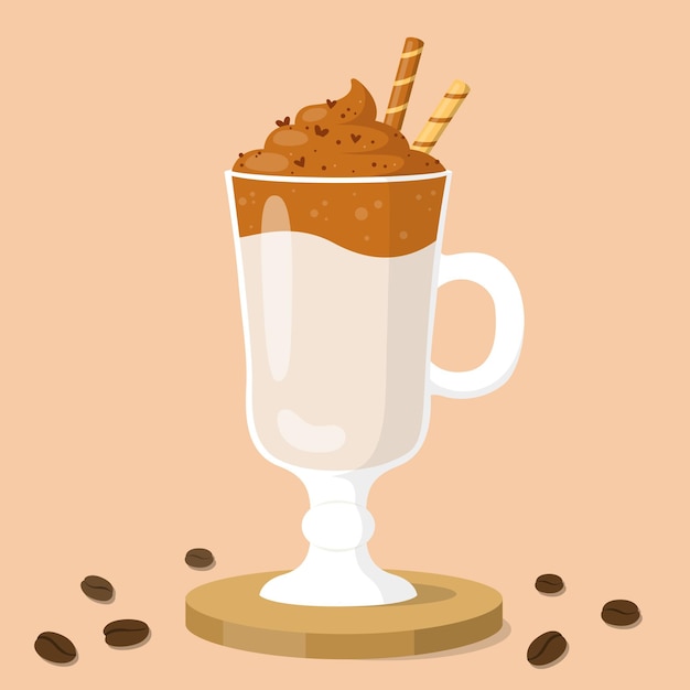 Free vector dalgona coffee illustration concept